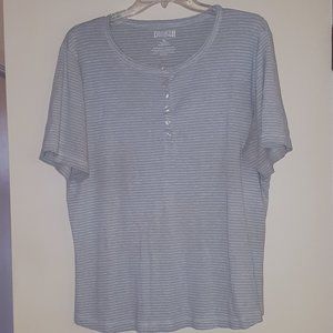 Duluth Trading Co grey/aqua henley XL